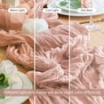 thumbnail image 4 of Bohemian Gauze Table Runner Elegant Cheesecloth Mesh Tablecloth for Wedding Reception Bridal Shower Baby Shower and Special Event Decor, 118x36 Inch, 4 of 7