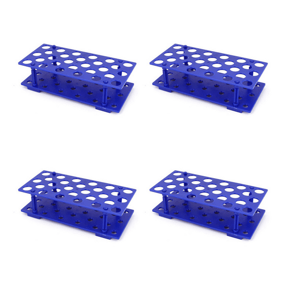 4X Laboratory Plastic 28 Hole 17mm Dia 15ML Centrifugal Test Tube Rack Holder