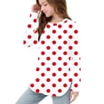 thumbnail image 7 of AINIYS Tops for Kids Girl Trendy Print Crewneck Long Sleeve Shirts Tops Casual Hem Side Split Pullover for Kids Red 3 Years, 7 of 7