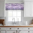 thumbnail image 3 of Lavender Farmhouse Valance Curtains for Kitchen/Living Room/Bathroom/Bedroom Window, Rod Pocket Small Topper Half Short Window Curtains Voile Sheer Scarf, Purple Wooden Grain 42"x18", 3 of 8