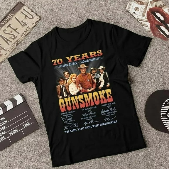 70 Years Gunsmoke Thank You For The Memories Anniversary 1955 2025 Unisex Shirt
