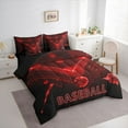 thumbnail image 3 of Homewish Baseball Sport 7-Piece Bedding Comforter Set,Kids Ball Game King Bedding Sets,Red 3D Geometric Bed Sheets For Boys Kids,Super Cozy Room Decor Reversible, 3 of 8