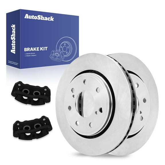 AutoShack Front Brake Rotors Calipers Black | Replacement for 2012-2014 Ford F-150 3.5L 3.7L 5.0L 6.2L V6 V8 4WD AWD RWD | 4-PC Brake Kit