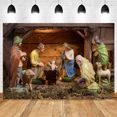 thumbnail image 3 of Fondo de escena de la natividad de Navidad con el nacimiento de Jesús, la Santa Cruz y la Biblia, perfecto para estudio fotográfico, decoración de pared, 3 of 5
