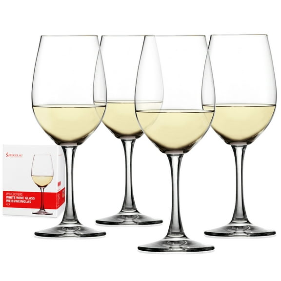 Spiegelau Wine Lovers White Wine Glasses, Wedding Gifts, 13.4oz Set of 4