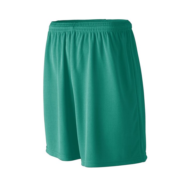 Pantalón corto deportivo de malla absorbente para jóvenes VERDE OSCURO S Ropa deportiva Augusta 806