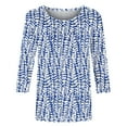 thumbnail image 3 of Hauts d'Automne pour Femmes, T-Shirt Mode pour Femme à Col Rond à Manches 3/4, Blouse Imprimée, Chandail, Hauts d'Automne pour Femmes, Cadeaux pour Femmes, 3 of 5