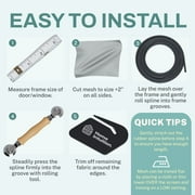 39x118 inch Windows and Screen Door Replacement Repair Kit with Tool Set for Easy Installation, Black