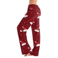 thumbnail image 2 of Hearthz Christmas Pajamas Pants for Women Winter Wide Leg Womens Pajama Bottoms Fall Drawstring Womans Lounge Pants, 2 of 7