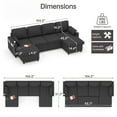 thumbnail image 3 of Convertible Sectional Sleeper Sofa Bed Pull Out Couch U-Shaped with Reversible Chaise for Small Living Room,Apartment,Small Space - Gray, 3 of 10