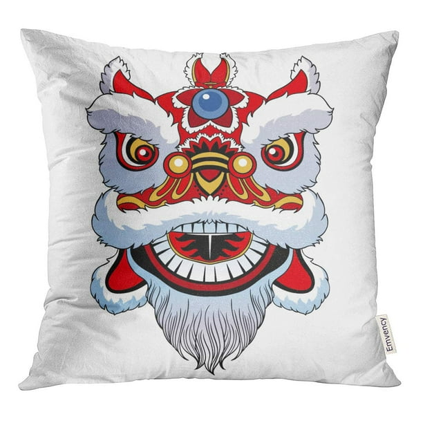 STOAG Colorful Vintage of Lion Head Dance Happy New Year Throw