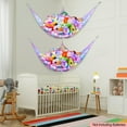 thumbnail image 6 of UniMall Stuffed Animals Net or Hammock Kids Toy Storage Organizer with LED Light Hanging Corner Stuffed Animals Holder Kids Girls Room Decor,Blue-Purple,Large (Pack of 2), 6 of 12