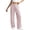 Pink, variant on cocolona Womens Summer Casual Lounge Pants Elastic Waist Drawstring Straight Wide Leg Pants with Pockets