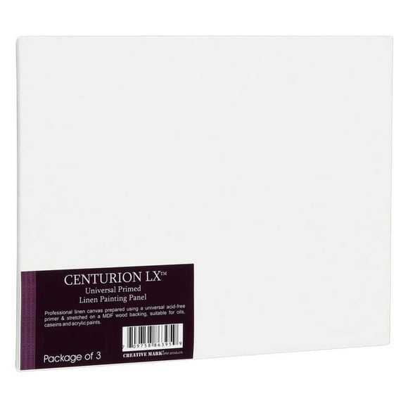 Centurion Universal Acrylic Primed Linen Panels - All-Media Acrylic Primed Linen Panel 3 Pack for Oils, Acrylics, Water-Mixable Oils, & More! - 8x16"