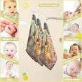 thumbnail image 3 of SKYSONIC Christmas Gingerbread Cookies Baby Muslin Washcloths Face Towel, 3 PCS Wooden Table Garland Burp Cloths Cotton Wipes Infant Wash Cloth for Newborn Boys Girls 12"x12", 3 of 7