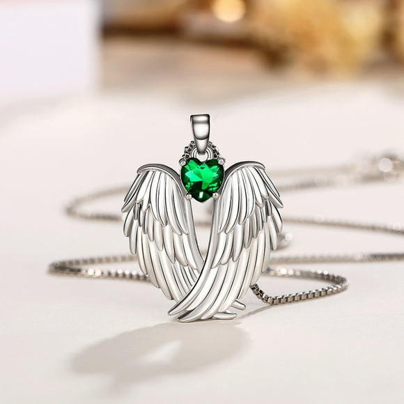 EGNMCR Necklaces & Pendants Angel Wing Zircon Necklace Fashionable And Popular Women's Pendant Angel Wing Chain Angel Wings Necklace