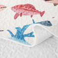thumbnail image 5 of meiyoeat Vintage Ocean Shark Quilt Full for Boys Girls, Coastal Nature Coral Animal Full Bedspread Sets, 3-Piece, 5 of 7