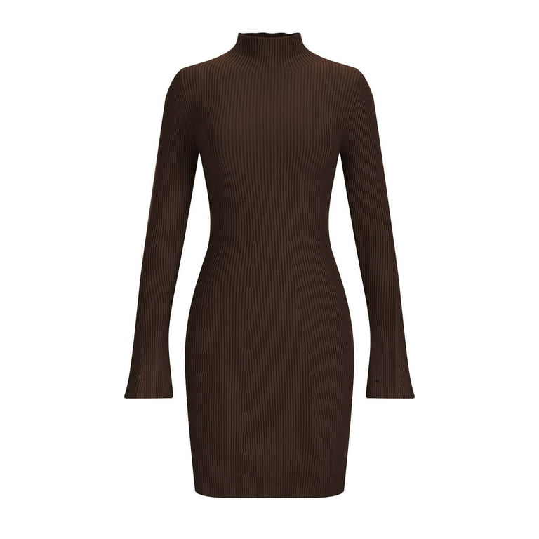 dressy brown dress MINI BOW MAXI DRESS IN DARK BROWN | CULT MIA