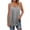 Gray, variant on Summer Tank Tops for Women Spaghetti Strap Pleated Flowy Curved Hem Round Neck Sleeveless Casual Loose Beach Vacation Basic Tank Top, Green L