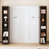 Espresso Queen Murphy Bed with Storage Doors - Functional & Aesthetic