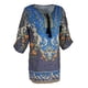 thumbnail image 1 of Blesiya Mujeres Damas Tribal Verano Floral Corto Kaftan Vestidos gris Zulema Vestido étnico de las mujeres, 1 of 8