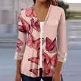 thumbnail image 1 of Cardigan pour Femmes Mode pour Femmes à Manches Trois Quarts Cardigan à Boutons à Manches 4/3 Veste Haut Cardigans Courts pour Femmes en Liquidation, 1 of 5