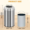 thumbnail image 2 of 18.5 Gallon / 70L Open Top Trash Can – Round Stainless Steel Garbage Bin with Removable Inner Bucket for Indoor & Outdoor Use, Home, Office & Restaurant, 2 of 12