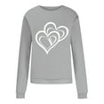 thumbnail image 4 of Fartey Chandail en Molleton de la Saint-Valentin pour Femmes en Liquidation Mode Mignon Imprimé Cœur Col Rond Chandail Décontracté Ample Manches Longues Chandails en Molleton de la Saint-Valentin 2025 Gris, 4 of 4