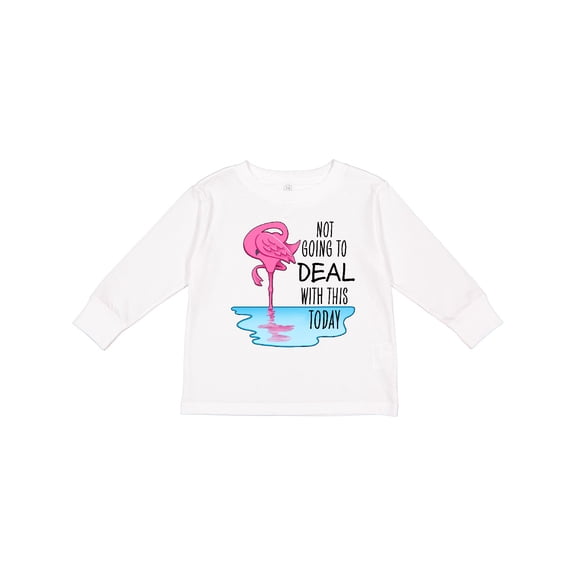 Inktastic Not Going to Deal with This Today- sleeping flamingo Boys or Girls Long Sleeve Toddler T-Shirt