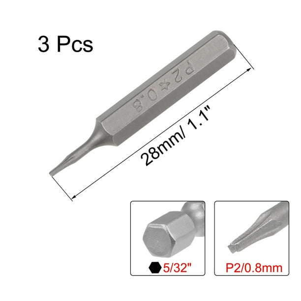 Screwdriver Bits 3pcs 5 32 Inch Hex Shank Star Shape P2 0.8mm Screwdriver Set 28mm Length P2 Screw Driver Kit