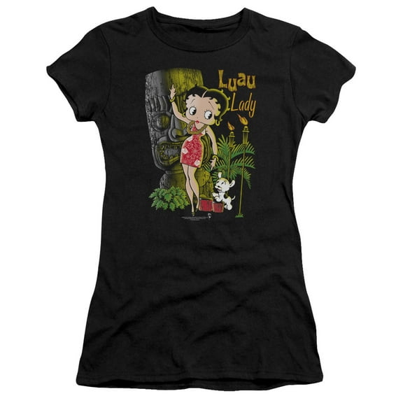 Betty Boop - Luau Lady - Juniors Teen Girls Cap Sleeve Shirt - X-Large