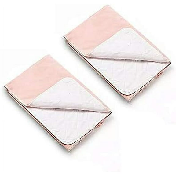 Nobles Washable / Reusable Bedpads Underpads 34 X 36 Heavyweight Soaker 2 Pack Pink