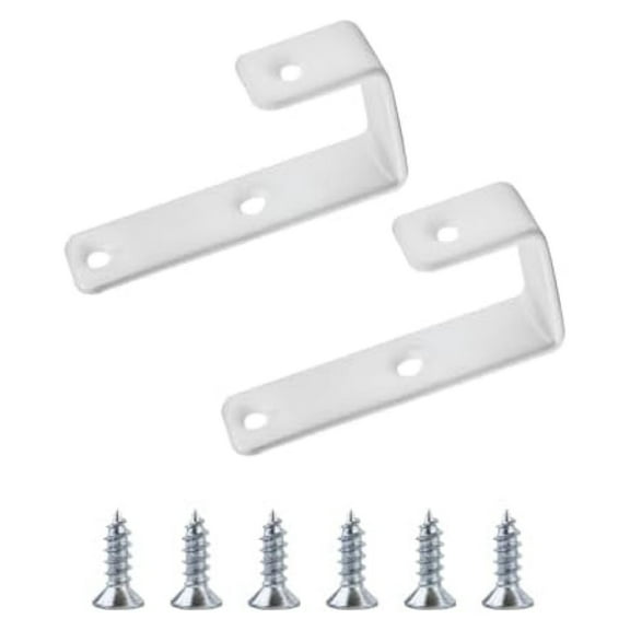 Bunk Bed Ladder Hooks 2-Pack, 1 Inch Replacement Hooks with PVC Coating - Kids Bunk Bed, Loft, RV Ladder - White Iron Hooks for Safety & Organization