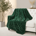 thumbnail image 3 of Home Soft Things Jacquard faux fur throw - 50x60" - Pineneedle, 3 of 9
