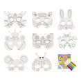 thumbnail image 2 of Juego de máscaras de animales en blanco para bricolaje, máscaras de bricolaje, cómodas de usar para de pintura de jardín de infantes, estilo B BLESIY Rollo de papel para colorear, 2 of 8