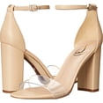 thumbnail image 3 of Sam Edelman Yaro Womens Sandals Nude Clear Open Toe Block Heel Ankle Strap Pumps (Clear, 6), 3 of 3