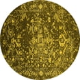 thumbnail image 1 of Ahgly Company Indoor Round Oriental Yellow Industrial Area Rugs, 8' Round, 1 of 4