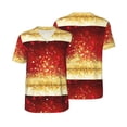 thumbnail image 3 of Daiia Red Gold Glitter Mens Baseball Jersey Button Down Shirts Short Sleeve Sports Uniforms-Medium, 3 of 9
