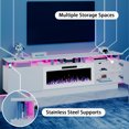 thumbnail image 2 of Waleaf 80" Modern Fireplace TV Stand with 36" Fireplace for TVs Up to 90", 2 Tier TV Console Stand for Living Room, 2 of 7