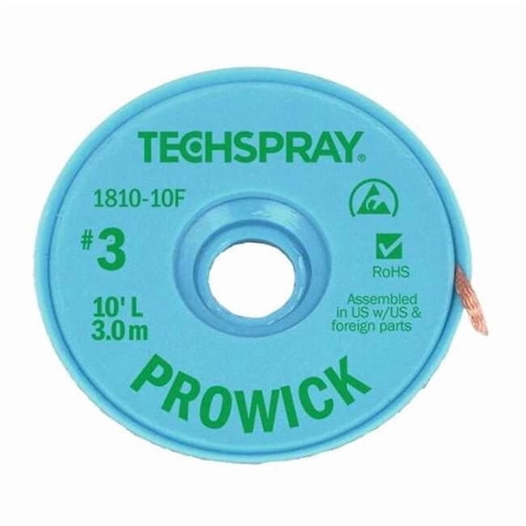 Techspray Pro Wick Green No 3 Braid - AS 1810-10F