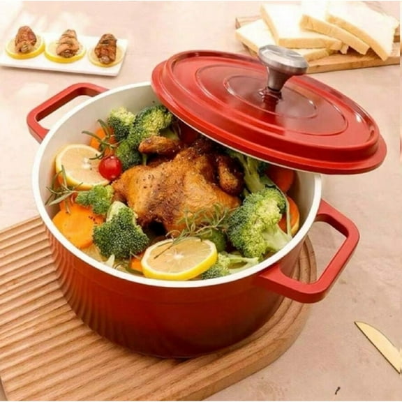 Lightweight 5Qt Dutch Oven Pot With Lid, Nonstick Dutch Oven Set, Aluminum Ally Cookware10 In 1 Enamel Stock Pot/Cooking Pot & Dutch Oven For Sourdough Bread Baking, Oven/Dishwasher Safe