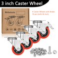 thumbnail image 3 of Casters Mofeetools Heavy Duty de 3 pulgadas, carga 544 kg con frenos x4, 3 of 7