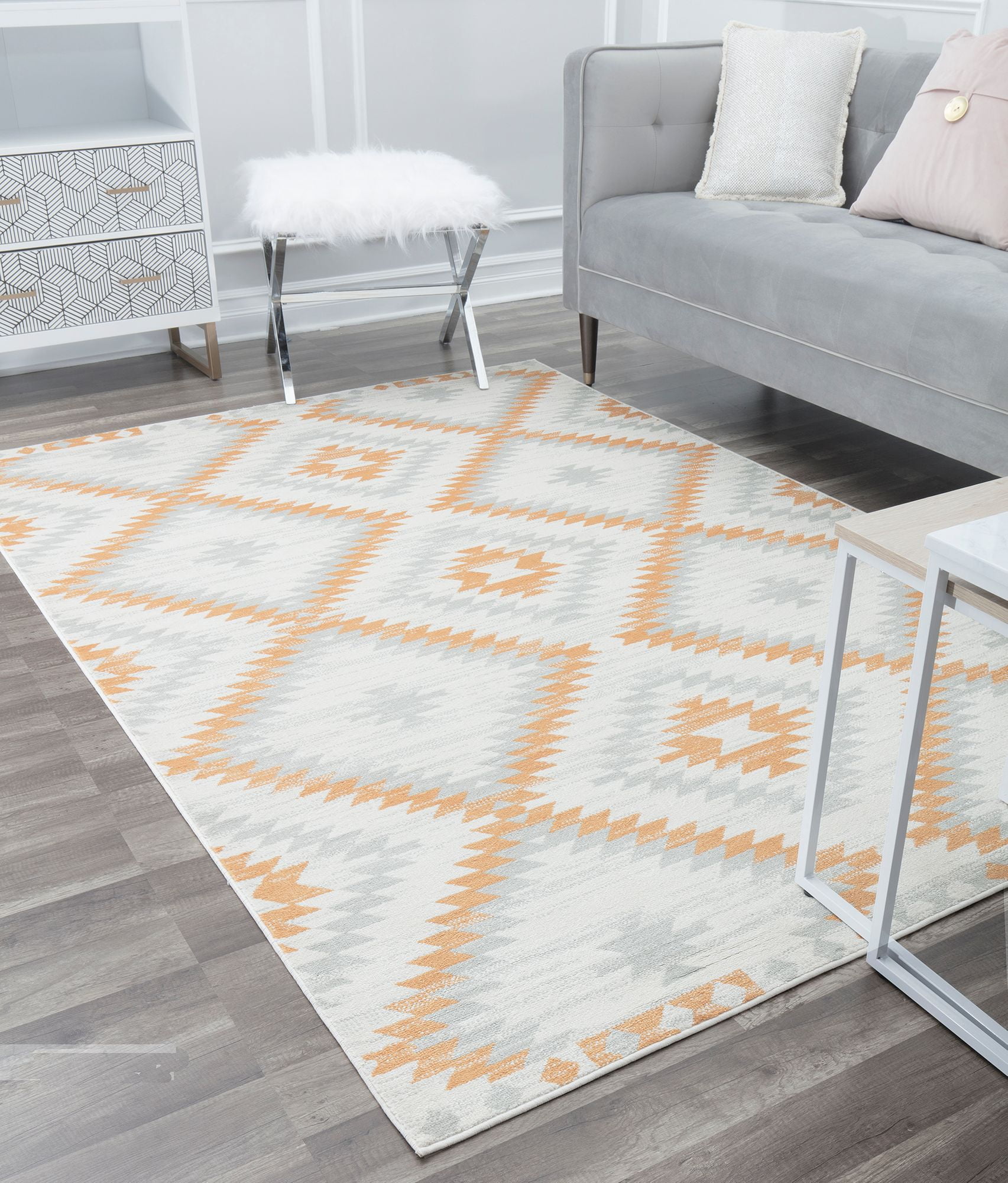 Soleil BR30M Golden Touch Tribal Moroccan ivory Area Rug, 2'x4'