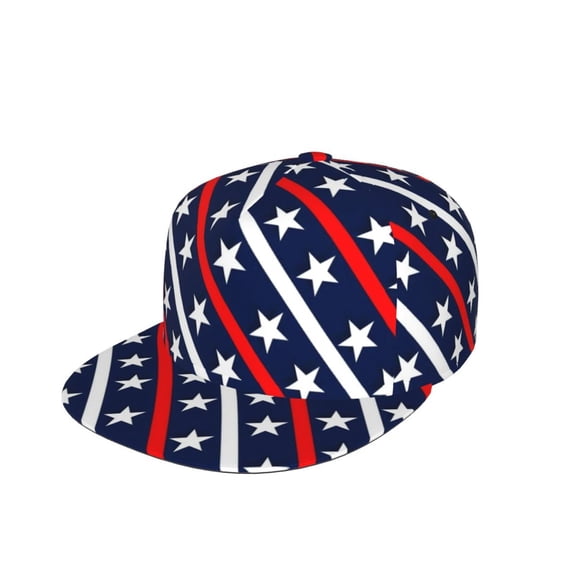 Kdxio Patriotic Star Pattern Print Snapback Hat for Men Women,Adjustable Baseball Cap