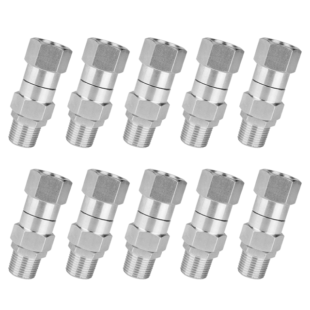 10X High Pressure Washer Swivel Joint 3/8 Inch Pressure Washer Hose Fittings 360 Degree Rotation Connector Car Washing