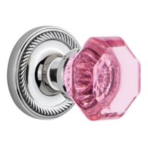 Nostalgic Warehouse Ropwap_Prv_238_Nk Rope Solid Brass Rose Privacy Door Knob Set - Chrome