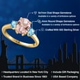 thumbnail image 2 of Gem Stone King 18K Yellow Gold Plated Silver Peach Nano Morganite and Swiss Blue Topaz Engagement Ring for Women | 2.71 Cttw | Oval 9X7MM | Gemstone October Birthstone | Size 6, 2 of 6