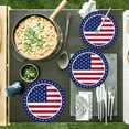 thumbnail image 6 of yulier 24 Pcs 4th of July Plates American Flag Patriotic Party Supplies Stars and Stripes Round Paper Plates Disposable Plates Dessert Plates Independence Day Decorations, 8.74inch, 6 of 6