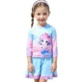 thumbnail image 7 of Girls Swim Dress Long Sleeve Workout Swimsuits for Girls Bathing Suits for Swim Suit Swimwear Two Piece Swimsuit Set with Skirt Rash Guard for Beach Surf Summer, 7 of 7
