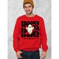 thumbnail image 2 of Spooky Vibes Cute Ghost Halloween Costume Crewneck Sweatshirt, 2XL, Red, 2 of 6
